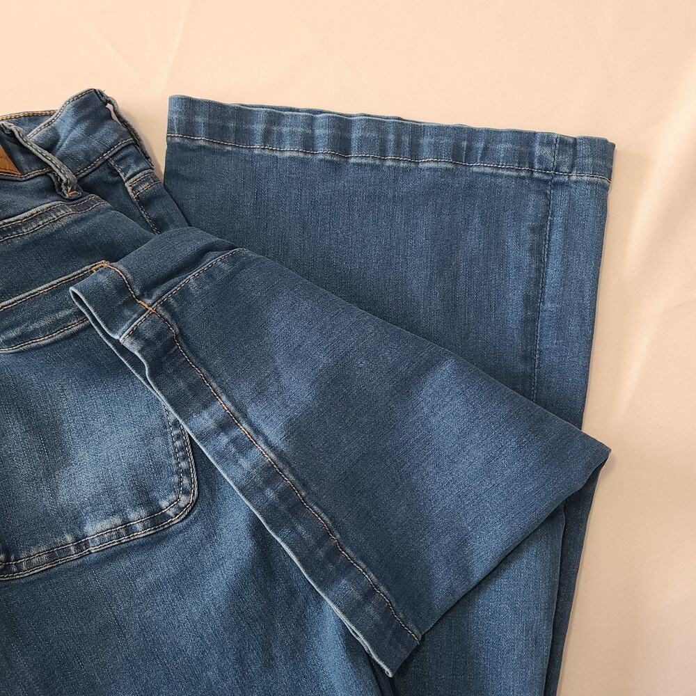 Womens American Eagle Super High-Rise Flare Button Fly Jeans Size 12 Blue - Picture 2 of 16